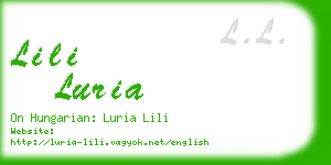 lili luria business card